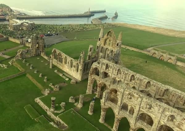 Whitby Abbey from the air - drone footage courtesy of White Rose Visuals.