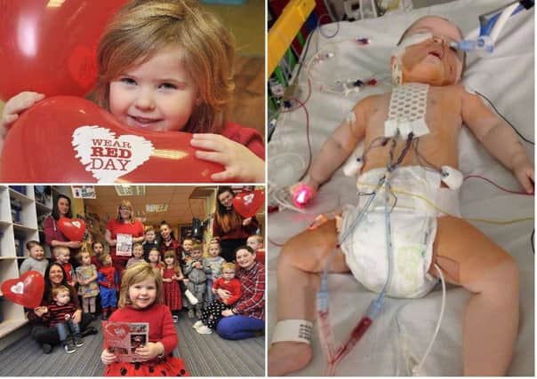 Scarborough toddler Peggy Hall raising money for the Children's Heart Surgery Fund after she had life-saving open heart surgery as a baby.
