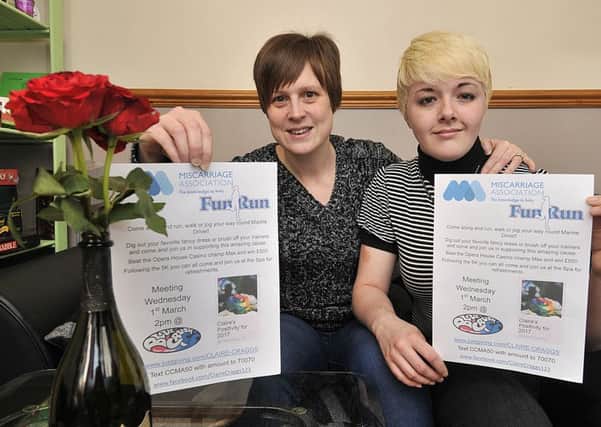 Claire and Kitty Craggs of Scarborough are holding a charity run in aid of miscarriage awareness ,after they recently suffered a miscarriage. pic Richard Ponter 170512a