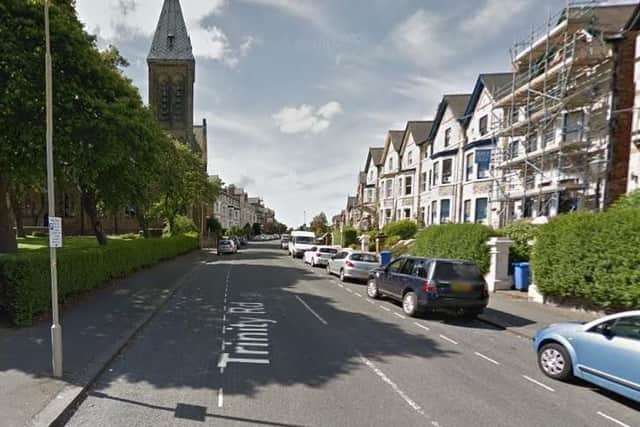 The man was impaled on railinfs in Trinity Road, Scarborough. Image by Google Maps