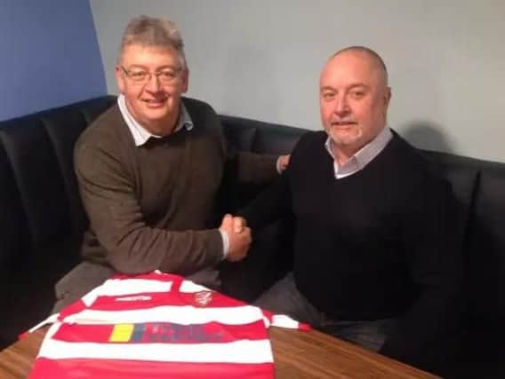 Boro chairman Dave Holland (left) with manager Steve Kittrick