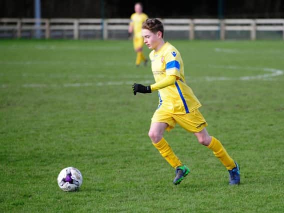 Tom Wright fired in a brace for Scarborough Athletic Under-15s in their 3-2 win on the road at Hessle Harriers on Sunday