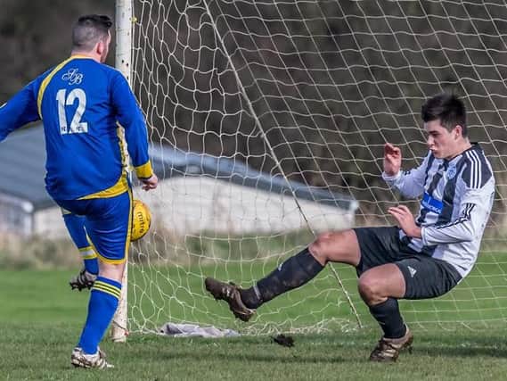 Filey Town, scoring against Sleights last week, travel to Westover Wasps in Division One