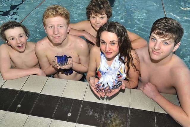 Top Scarborough swimmers Joe Kelly, Angus Leckonby, Finnian Hutchinson, Amy Corcoran and Adam Dawson