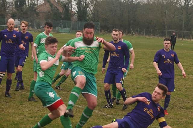 Fishburn Park Reserves tangle with Goalsports