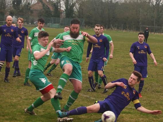 Fishburn Park Reserves tangle with Goalsports