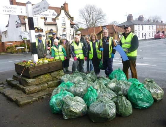 Muston residents collected 23 bags of rubbish during their Great British Spring Clean operation