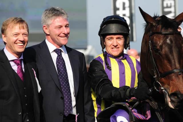 Tony Outhart, left, pictured with Grand National hope O'Faolain's Boy