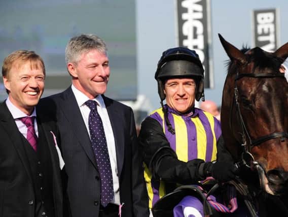 Tony Outhart, left, pictured with Grand National hope O'Faolain's Boy