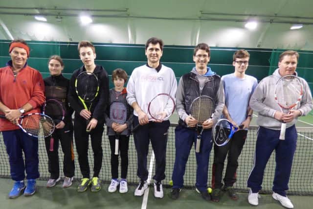 From left, Scarborough B Paul Jackson, Sonja Kotzinger, John Ellison & Leighton Scott, with Hackness Martin Glassett, Adam Tildsley, Matthew Lowe & John Conyers