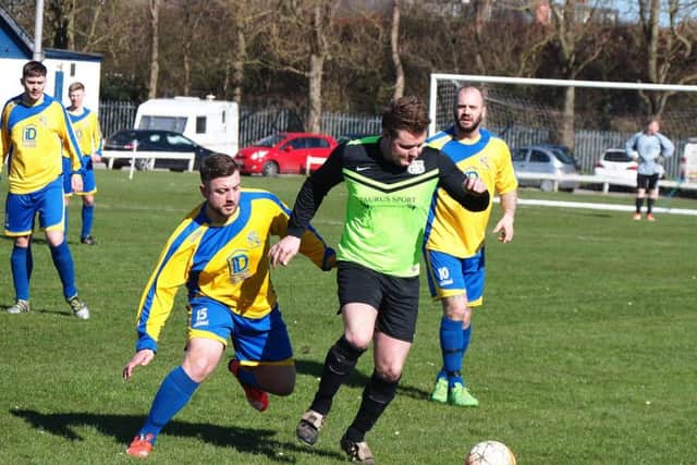 Filey Town Reserves, yellow and blue kit, take on FC Rosette