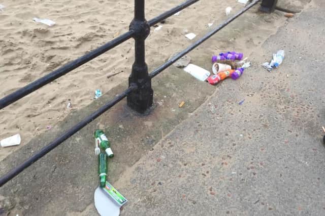 Some of the litter left behind in Scarborough this weekend.