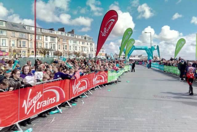 Crowds gather for the start of the Tour de Yorkshire.