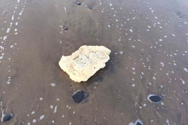Photograph of the paraffin wax by Staithes Coastguard