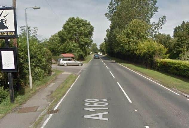 The accident happened near the Black Bull Inn on the A169