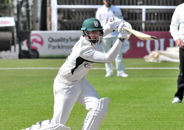 Tom Kohler Cadmore on his way to his fifty for Worcestershire (Picture:
 Jonathan Barry/Worcester Evening News)