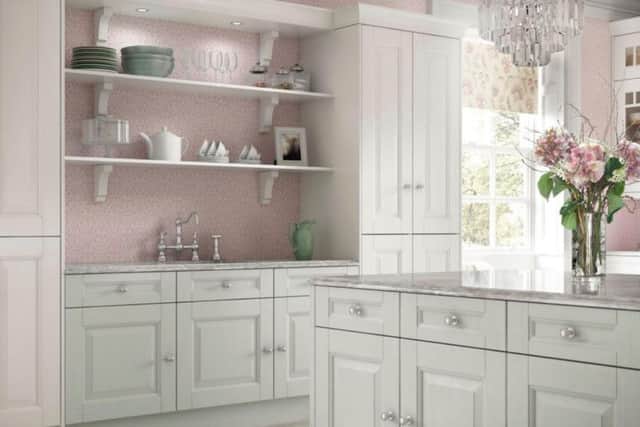 Bedale: Drawing on Laura Ashleys design heritage to create a classic kitchen style. The hand-painted panel doors with delicate handles deliver a truly elegant kitchen.