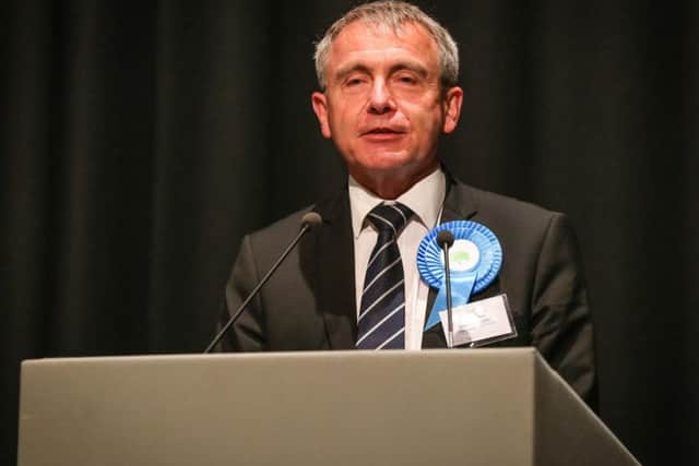 Whitby and Scarborough MP Robert Goodwill on stage last night. Picture: Ceri Oakes.