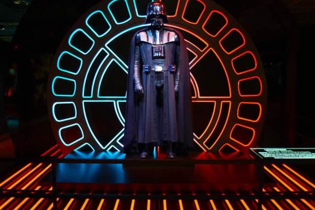 Darth Vader greeting fans at the STAR WARS Identities exhibition at The O2, London. Photos: Lucasfilm Ltd & TM 2017
