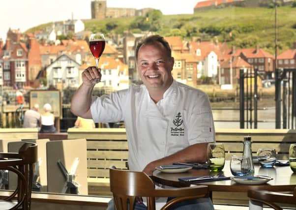 Andrew Pern celebrates the opening of The Star Inn Harbourside Whitby . pic Richard Ponter 173015a