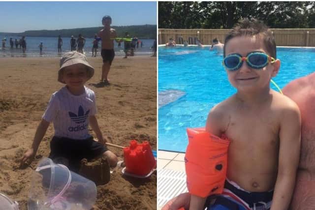 Bradley and his family have been in Scarborough on holiday this week and are having a "fantastic time".