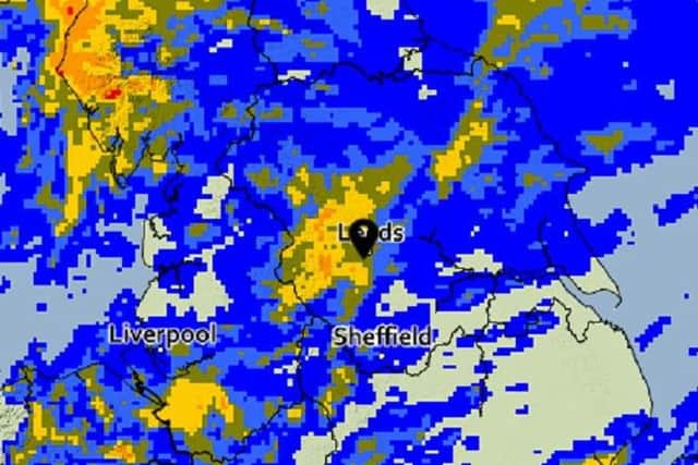 Rain clouds have been sweeping across Yorkshire (Image: Met Office)