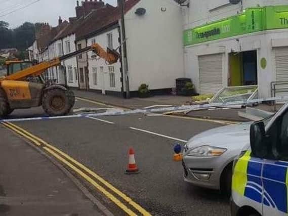 A JCB vehicle has been used to rip out a cash machine at the Co-op supermarket in Hunmanby.