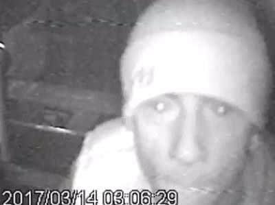 The CCTV shot of the man being sought by police.