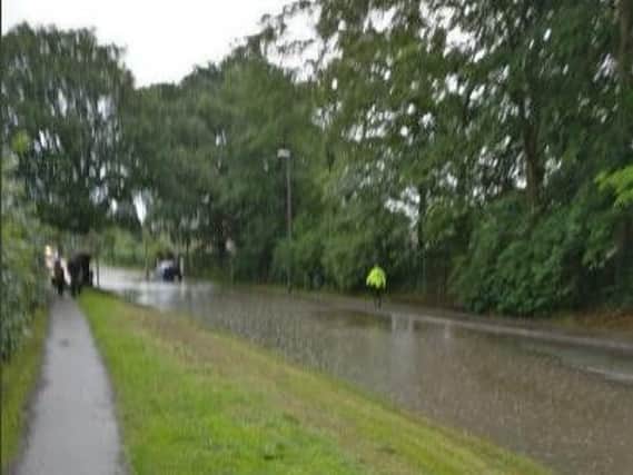 The sudden storm caused Broughton Road to be shut to drivers
