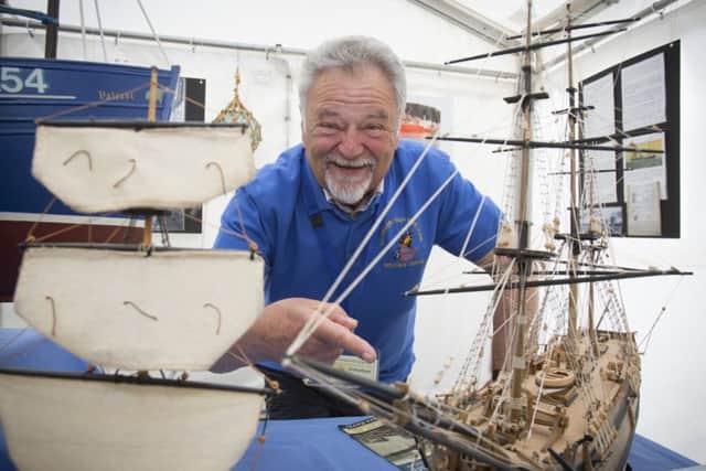 Capt Peter Simpson with his model ships.