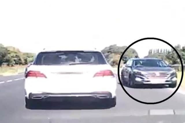The car circled was going the wrong way on a dual carriageway.
