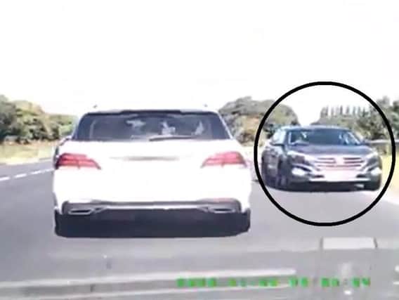 The car circled was going the wrong way on a dual carriageway.