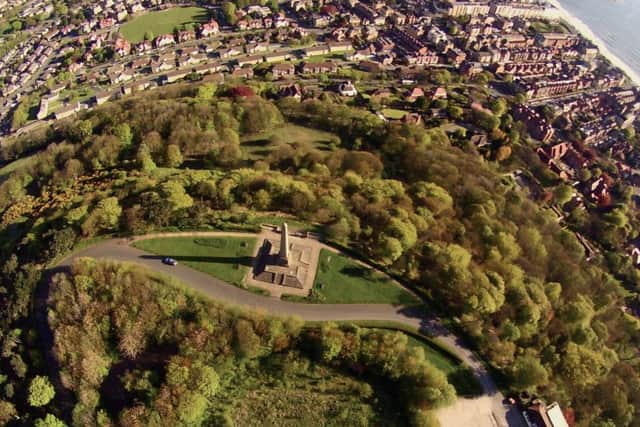 Aerial view of Oliver's Mount, Scarborough.