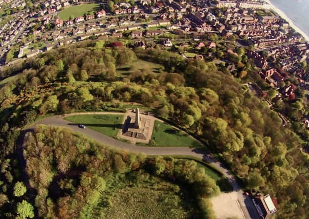 Aerial view of Oliver's Mount, Scarborough.