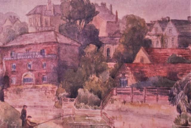 Postcard view taken from original painting by AW Hardy in 1813.
