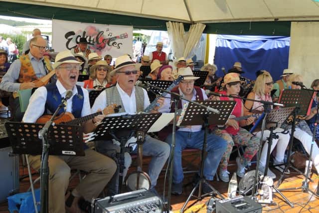 Eskuleles perform at Danby Show, raising £216 for the Great North Air Ambulance.