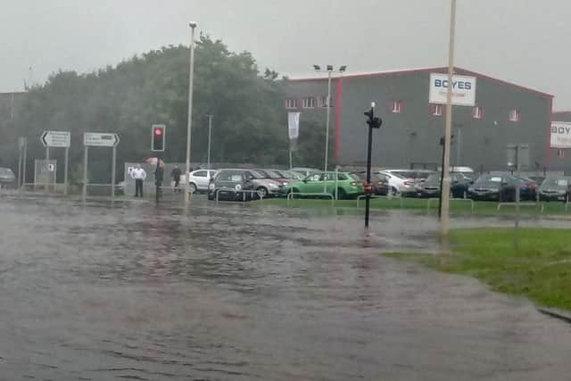 Flooding at Dunslow Road in Eastfield.