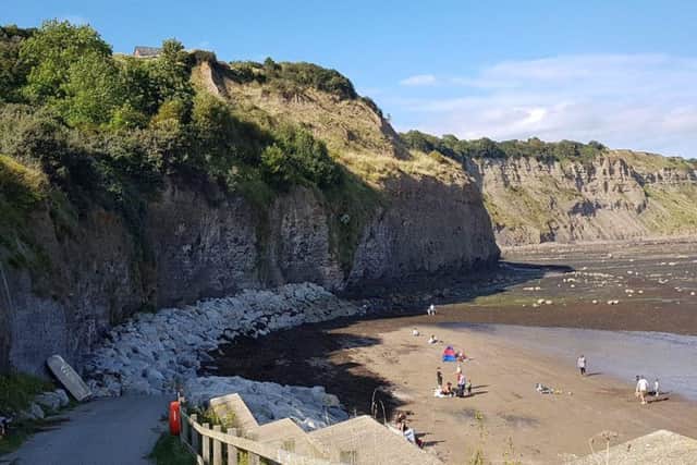 The beach at Robin Hood's Bay.