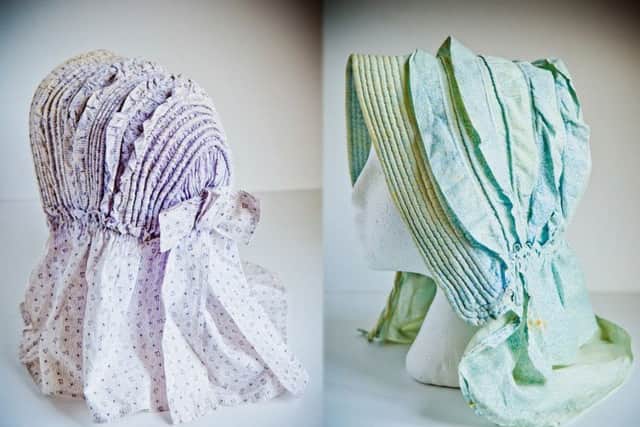 The two sunbonnets in the Woodhams Stone Collection date from the late 1900s and are make from machine printed cottons of that time.