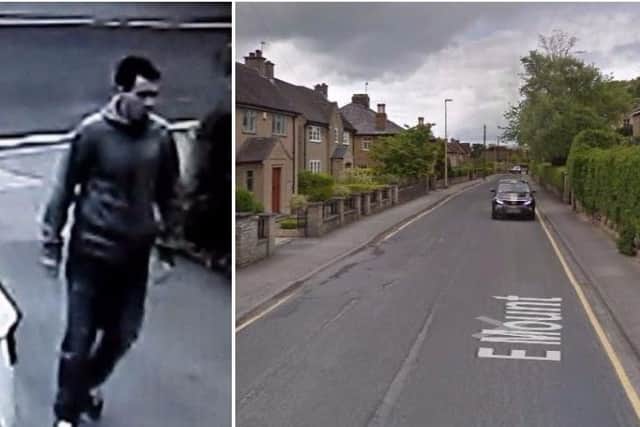 Police investigating a burglary in East Mount, Malton, want to trace the man in this CCTV image. Pictures: North Yorks Police/Google