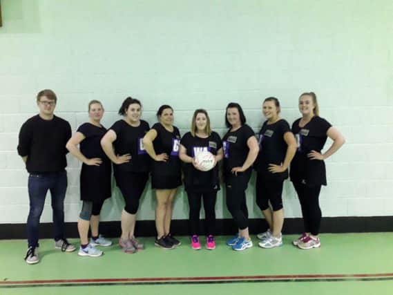 BENeFit netball team line up with their new sponsor Ben Cole, of BENeFit Personal Training
