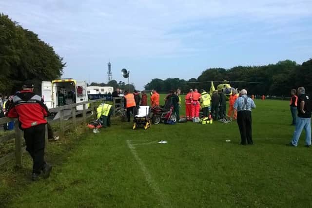 Four air ambulances landed today