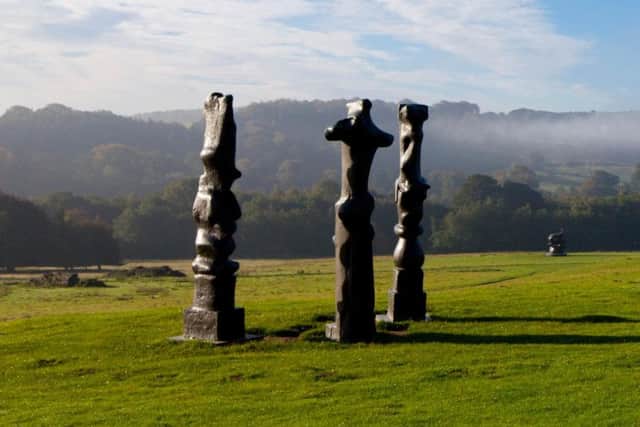 Henry Moore's Upright Motives at Yorkshire Sculpture Park Photo Jonty Wilde.