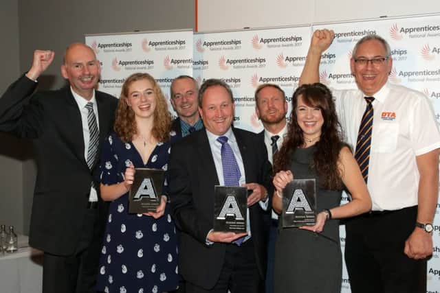 Dale Power Solutions workers celebrate success at the regional heats of the National Apprenticeship Awards.