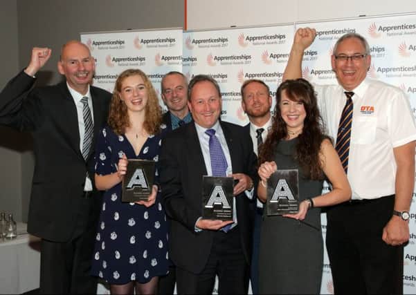 Dale Power Solutions workers celebrate success at the regional heats of the National Apprenticeship Awards.