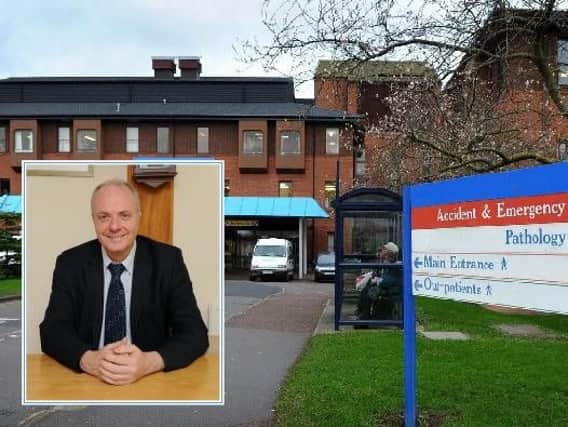 York Trust, which runs Scarborough Hospital, is registering a 17million deficit. Inset: chief executive Patrick Crowley