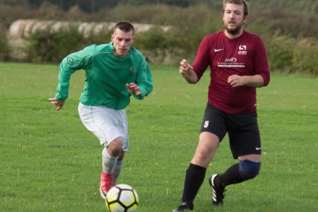 Sherburn's Paul Mills on the ball. Picture by Steve Lilly.