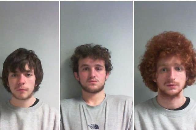 Alex Bates, 21, Shaun McCauley, 19 and  Malik Boubir, 20.