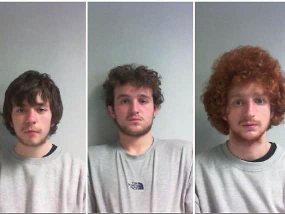 Alex Bates, 21, Shaun McCauley, 19 and  Malik Boubir, 20.