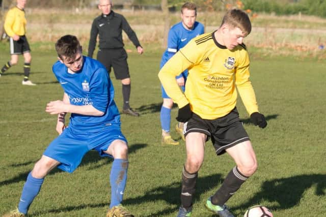 Kyle O'Toole on the ball for Castle Tavern. Picture by Steve Lilly.